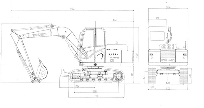 沃爾華DLS880-9B 7噸履帶式液壓挖掘機(jī)外形尺寸
